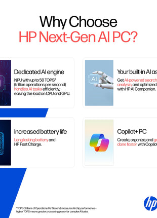 HP OmniBook 5 OLED (Previously Pavilion), Snapdragon X Processor (16GB LPDDR5x, 1TB SSD) 2K, 14''/35.6cm, Win11, M365 Basic(1yr)* Office24, Silver, 1.35kg, he0015QU, Light-Weight, Next-Gen AI Laptop 