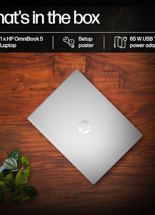 HP Smartchoice OmniBook 5 (Previously Pavilion) 50 Tops, AMD Ryzen AI 5 340 (16GB LPDDR5X, 512GB SSD) WUXGA 2K, 16''/40.6cm, Win11, Office24, Silver, 1.79kg, ag1037au, Next Gen AI Copilot+ Laptop 