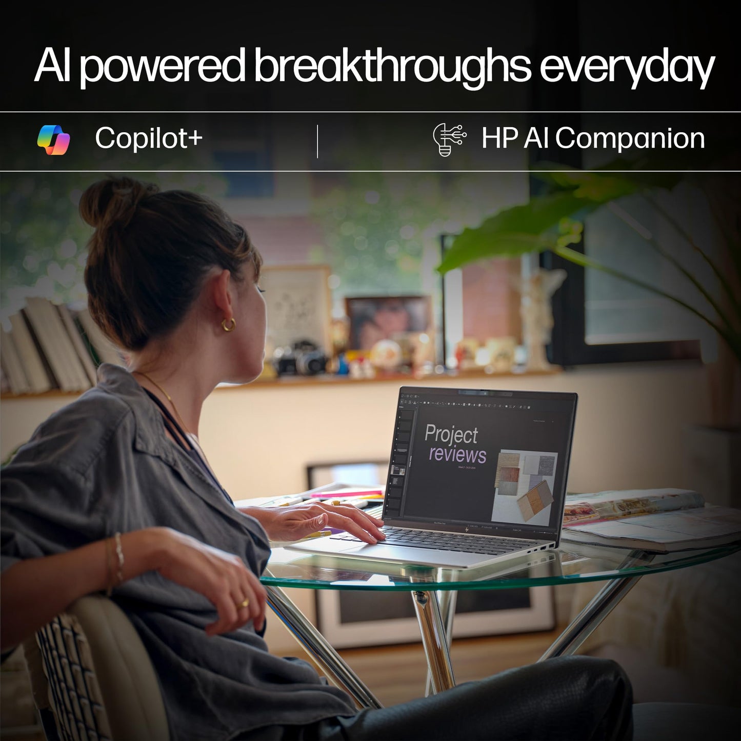 HP Smartchoice OmniBook 5 (Previously Pavilion) 50 Tops, AMD Ryzen AI 5 340 (16GB LPDDR5X, 512GB SSD) WUXGA 2K, 16''/40.6cm, Win11, Office24, Silver, 1.79kg, ag1037au, Next Gen AI Copilot+ Laptop 