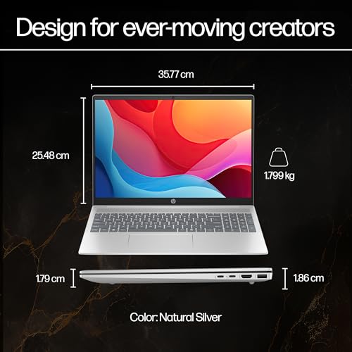 HP Smartchoice OmniBook 5 (Previously Pavilion) 50 Tops, AMD Ryzen AI 5 340 (16GB LPDDR5X, 512GB SSD) WUXGA 2K, 16''/40.6cm, Win11, Office24, Silver, 1.79kg, ag1037au, Next Gen AI Copilot+ Laptop 