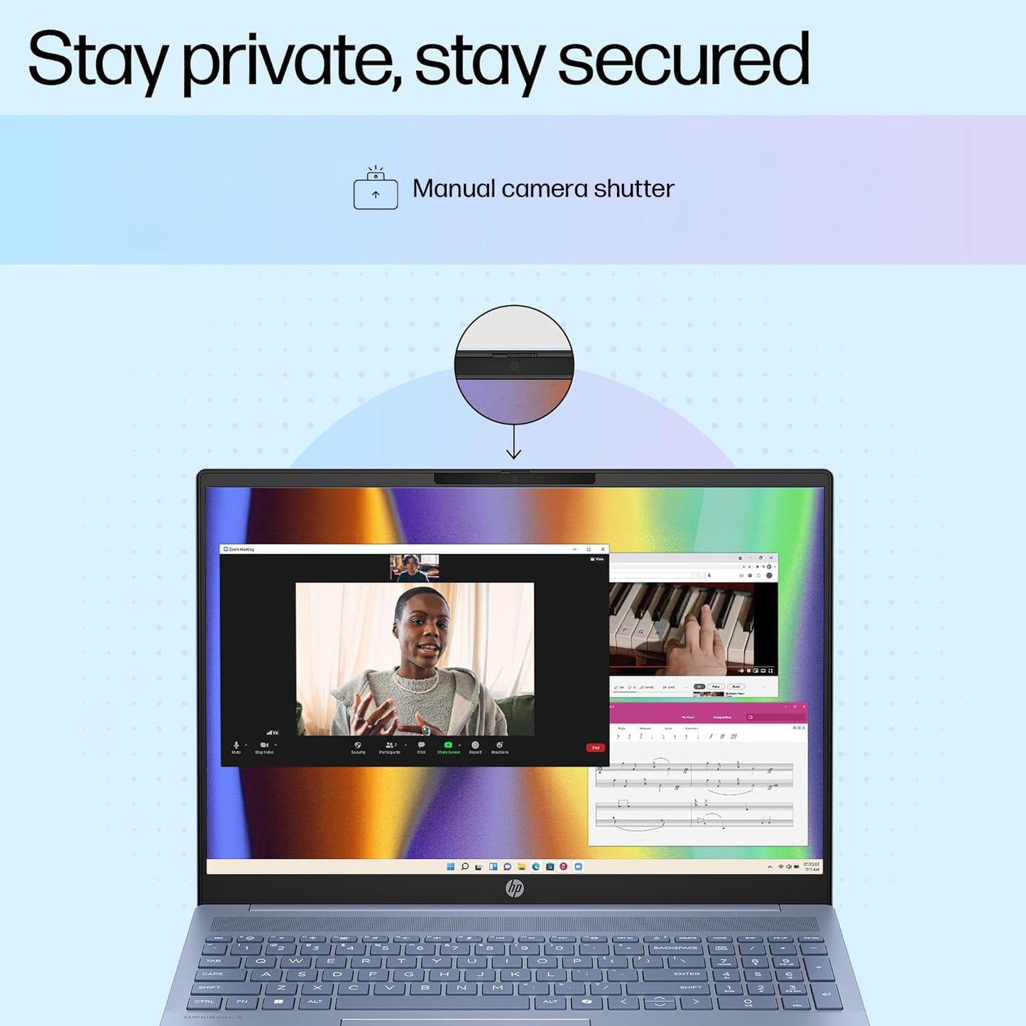 HP OmniBook 5 Metallic(Previously Pavilion) 13th Gen Intel Core i5 1334U (16GB LPDDR5X, 512GB SSD) WUXGA, 2K, IPS, 16''/40.6cm, Win11, M365 Basic(1yr)*Office24, Blue,1.79kg, ba1123TU,FHD camera Laptop 