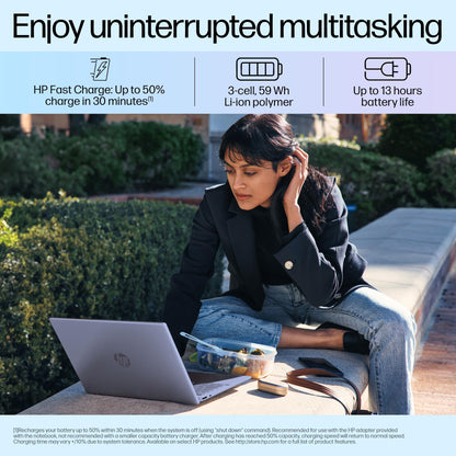 HP OmniBook 5 Metallic(Previously Pavilion) 13th Gen Intel Core i5 1334U (16GB LPDDR5X, 512GB SSD) WUXGA, 2K, IPS, 16''/40.6cm, Win11, M365 Basic(1yr)*Office24, Blue,1.79kg, ba1123TU,FHD camera Laptop 