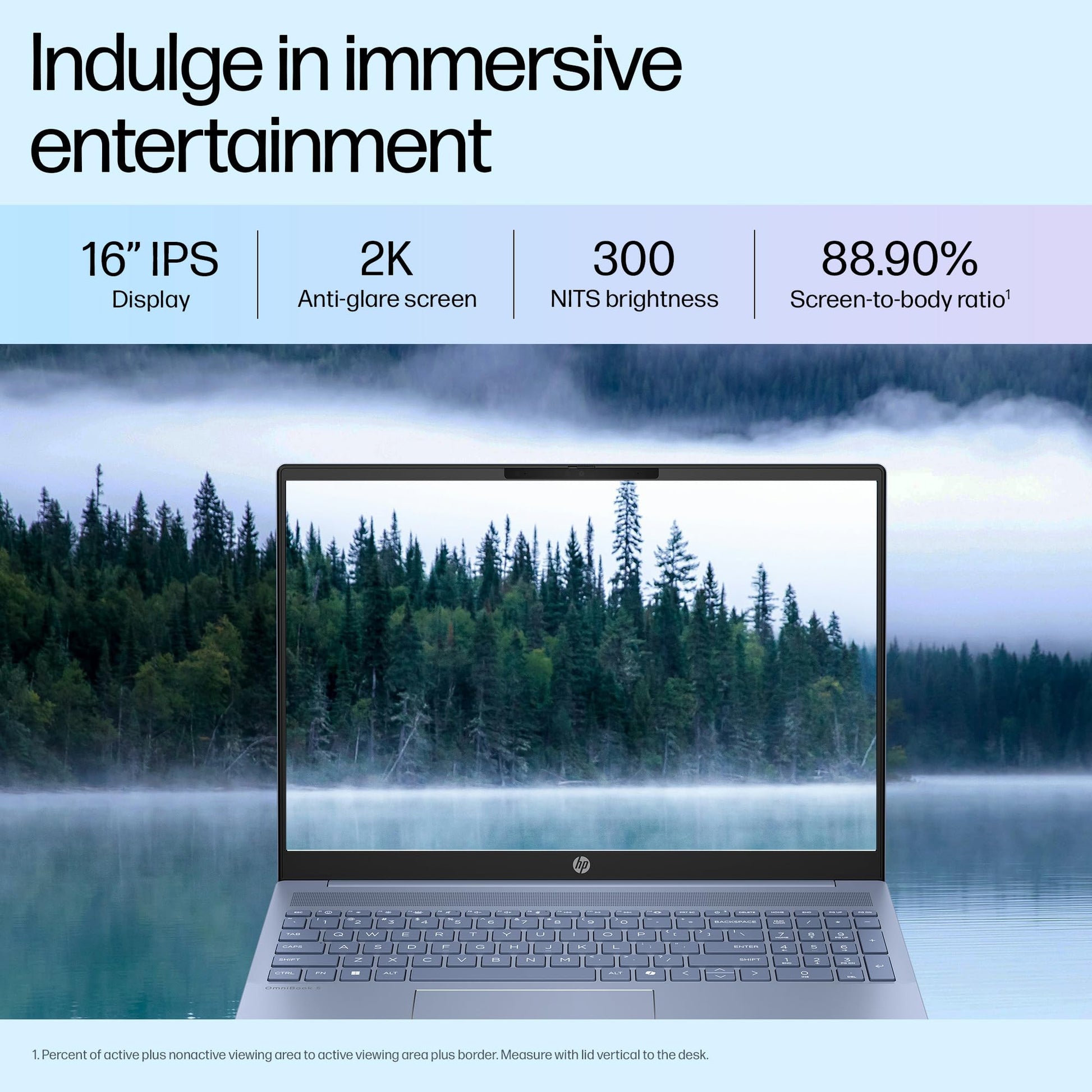 HP OmniBook 5 Metallic(Previously Pavilion) 13th Gen Intel Core i5 1334U (16GB LPDDR5X, 512GB SSD) WUXGA, 2K, IPS, 16''/40.6cm, Win11, M365 Basic(1yr)*Office24, Blue,1.79kg, ba1123TU,FHD camera Laptop 