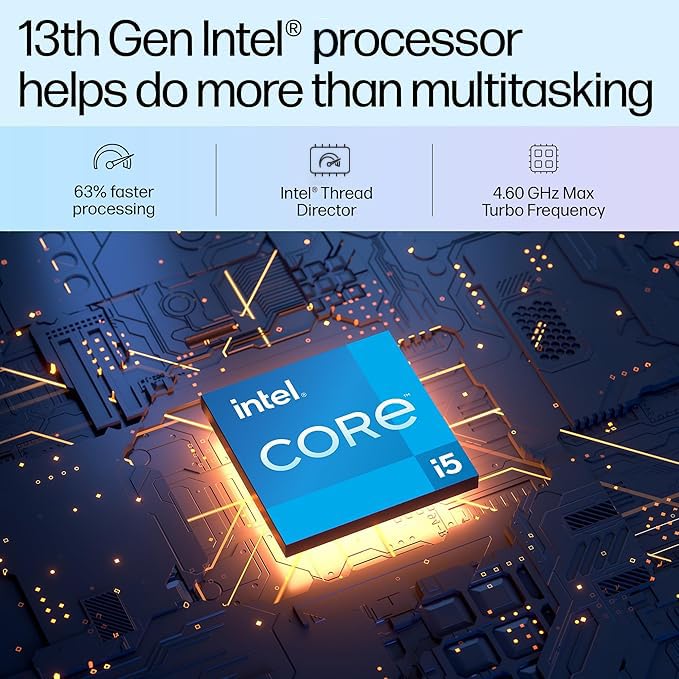 HP OmniBook 5 Metallic(Previously Pavilion) 13th Gen Intel Core i5 1334U (16GB LPDDR5X, 512GB SSD) WUXGA, 2K, IPS, 16''/40.6cm, Win11, M365 Basic(1yr)*Office24, Blue,1.79kg, ba1123TU,FHD camera Laptop 