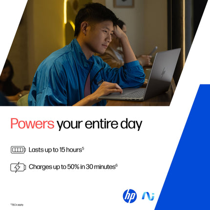 HP OmniBook 7 OLED, Intel Core Ultra 7 255H (32GB LPDDR5,1TB SSD), 3K, 0.2 ms, Micro-Edge, 14''/35.6cm, Win 11, M365, Office 24, Meteor Silver,1.5kg, fr0116TU, 5MP Camera w/Shutter, Backlit AI Laptop 