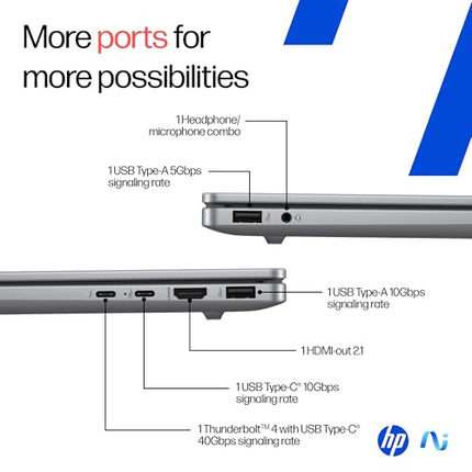 HP OmniBook 7 OLED, Intel Core Ultra 7 255H (32GB LPDDR5,1TB SSD), 3K, 0.2 ms, Micro-Edge, 14''/35.6cm, Win 11, M365, Office 24, Meteor Silver,1.5kg, fr0116TU, 5MP Camera w/Shutter, Backlit AI Laptop 