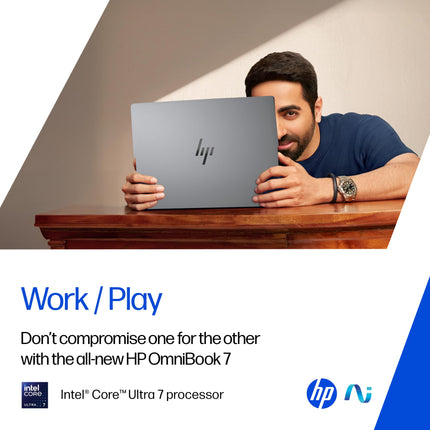 HP OmniBook 7 OLED, Intel Core Ultra 7 255H (32GB LPDDR5,1TB SSD), 3K, 0.2 ms, Micro-Edge, 14''/35.6cm, Win 11, M365, Office 24, Meteor Silver,1.5kg, fr0116TU, 5MP Camera w/Shutter, Backlit AI Laptop 
