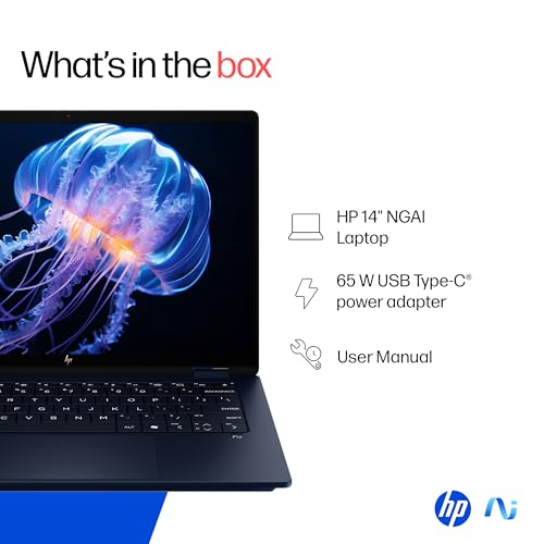 HP Omnibook X Flip (Previously Envy) Intel Core Ultra 7 256V, 40 Tops (16GB LPDDR5x, 1TB SSD) 3K OLED, 120hz, 14''/35.6cm, 2-in-1, Win11, M365* Office24, Blue, 1.38kg, fm0100TU Next Gen AI Laptop 