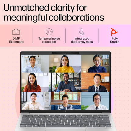 HP Pavilion Aero, AMD Ryzen 7-8840U AI Laptop, 16 Tops (16GB RAM, 512GB SSD), WUXGA 13.3"/33.8cm, Win 11, Office 2021, Silver, 1Kg, AMD Radeon Graphics, Ultra-Light, 5MP Camera, bg0017AU 