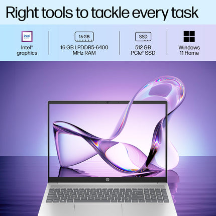 HP Pavilion, Intel Core Ultra 5-125U Ai Powered Laptop (16GB RAM, 512GB SSD) IPS, 2K, WUXGA, Anti-Glare, 16"/40cm, Win 11, Office 2021, Silver, 1.77Kg, Intel Graphics, FHD Camera, af0015TU 