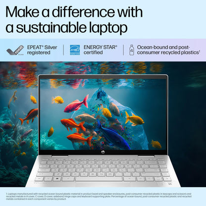 HP Pavilion x360, 13th Gen Intel Core i5-1335U (16GB DDR4, 1TB SSD) FHD, 14''/35.6 cm, Touchscreen 2-in-1, Win 11, Office 21, Silver, 1.51 kg, ek1010TU/1149tu, FPR, 5MP Camera, B&O, Backlit Laptop 