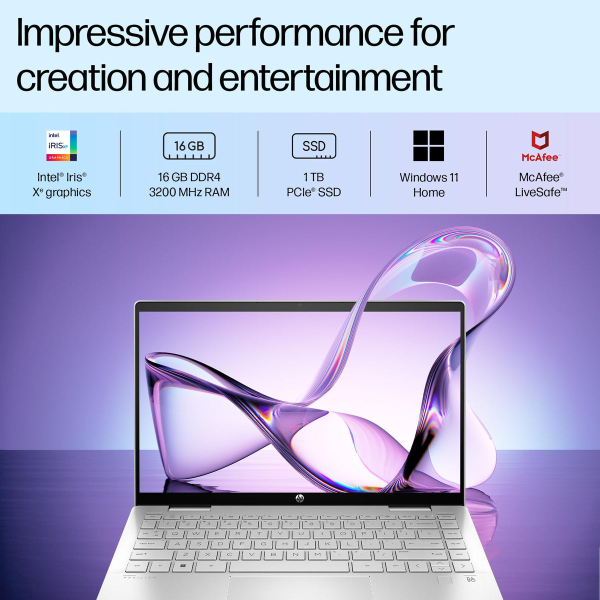 HP Pavilion x360, 13th Gen Intel Core i5-1335U (16GB DDR4, 1TB SSD) FHD, 14''/35.6 cm, Touchscreen 2-in-1, Win 11, Office 21, Silver, 1.51 kg, ek1010TU/1149tu, FPR, 5MP Camera, B&O, Backlit Laptop 