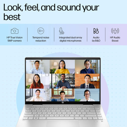HP Pavilion x360, 13th Gen Intel Core i5-1335U (16GB DDR4, 1TB SSD) FHD, 14''/35.6 cm, Touchscreen 2-in-1, Win 11, Office 21, Silver, 1.51 kg, ek1010TU/1149tu, FPR, 5MP Camera, B&O, Backlit Laptop 