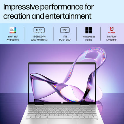 HP Pavilion x360, 13th Gen Intel Core i5-1335U (16GB DDR4, 1TB SSD) FHD, 14''/35.6 cm, Touchscreen 2-in-1, Win 11, Office 21, Silver, 1.51 kg, ek1010TU/1149tu, FPR, 5MP Camera, B&O, Backlit Laptop 