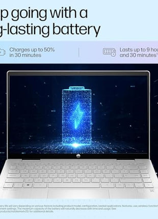 HP Pavilion x360, 13th Gen Intel Core i5-1355U (16GB DDR4, 512GB SSD),Touchscreen, IPS, 14-inch(35.6cm)FHD,Win11, M365 Basic(1year),Office Home24, Silver,1.5kg, Iris Xe, Backlit, 5MP Camera, ek1074TU 