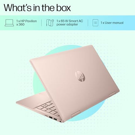 HP Pavilion x360, 13th Gen Intel Core i7-1355U (16GB DDR4, 512GB SSD), Touchscreen,IPS, 14''(35.6cm) FHD,Win 11, M365 Basic(1yr), Office Home 24, Rose gold,1.5kg,Iris Xe, Backlit, 5MP Camera, ek1152TU 