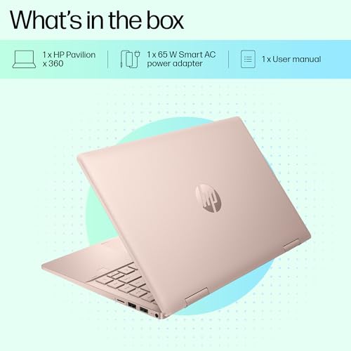 HP Pavilion x360, 13th Gen Intel Core i7-1355U (16GB DDR4, 512GB SSD), Touchscreen,IPS, 14''(35.6cm) FHD,Win 11, M365 Basic(1yr), Office Home 24, Rose gold,1.5kg,Iris Xe, Backlit, 5MP Camera, ek1152TU 