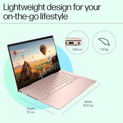 HP Pavilion x360, 13th Gen Intel Core i7-1355U (16GB DDR4, 512GB SSD), Touchscreen,IPS, 14''(35.6cm) FHD,Win 11, M365 Basic(1yr), Office Home 24, Rose gold,1.5kg,Iris Xe, Backlit, 5MP Camera, ek1152TU 