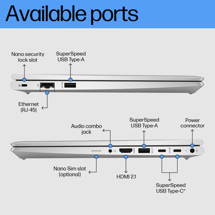 HP Pro Book14[New Launch], 13th Gen Intel Core i5-1335U Turbo Boost, 24GB DDR4, 512GB SSD, Win11 Pro, MSO21, 3 Year Warranty, IPS 14" FHD HDR Laptop, Finger Print, Backlit KB, Metal Body, Anti Virus 
