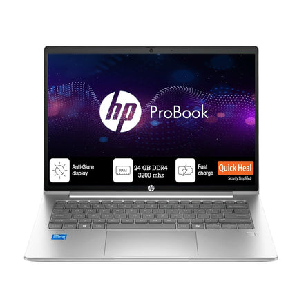 HP Pro Book14[New Launch], 13th Gen Intel Core i5-1335U Turbo Boost, 24GB DDR4, 512GB SSD, Win11 Pro, MSO21, 3 Year Warranty, IPS 14" FHD HDR Laptop, Finger Print, Backlit KB, Metal Body, Anti Virus 