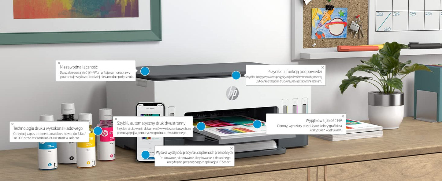 HP Smart Tank 670 All-in-One Auto Duplex WiFi Integrated Ink Tank Colour Printer, Scanner, Copier- High Capacity Tank with Automatic Ink Sensor 