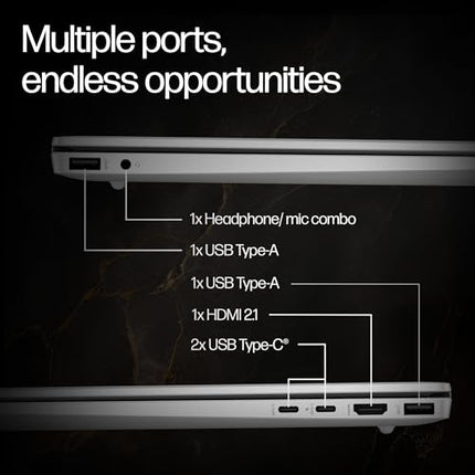 HP Smartchoice OmniBook 5 (Previously Pavilion) 50 TOPS, AMD Ryzen AI 7 350 (16GB LPDDR5X, 512GB SSD) WUXGA 2K, Touch, 16''/40.6cm, Win11,Office24, Silver, 1.8kg, ag1048au, Next-Gen AI Copilot+ Laptop 