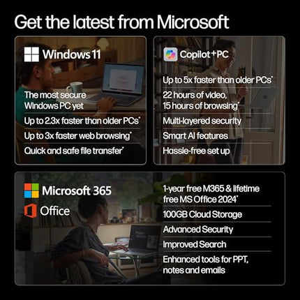 HP Smartchoice OmniBook 5 (Previously Pavilion) 50 Tops, AMD Ryzen AI 5 340 (16GB LPDDR5X, 512GB SSD) WUXGA 2K, 16''/40.6cm, Win11, Office24, Silver, 1.79kg, ag1037au, Next Gen AI Copilot+ Laptop 