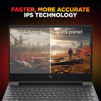 HP Smartchoice Victus, 13th Gen i7-13620H, 6GB RTX 4050, 16GB DDR4(Upgradeable) 512GB SSD, 144Hz, 300nits, FHD, 15.6''/39.6cm, Win11, M365* Office24, Mica Silver, 2.3kg, fa2100/03/04tx, Gaming Laptop 