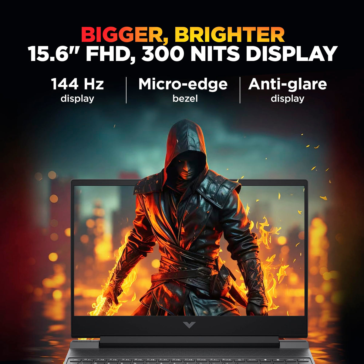 HP Smartchoice Victus, 13th Gen i7-13620H, 6GB RTX 4050, 16GB DDR4(Upgradeable) 512GB SSD, 144Hz, 300nits, FHD, 15.6''/39.6cm, Win11, M365* Office24, Mica Silver, 2.3kg, fa2100/03/04tx, Gaming Laptop 