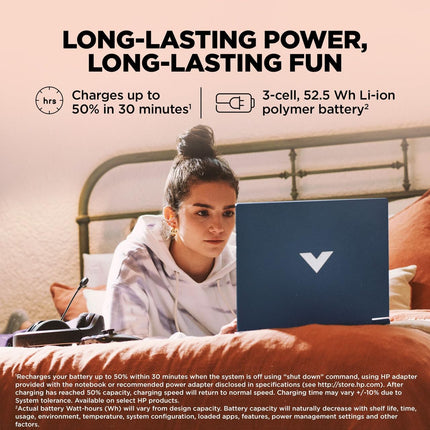 HP Smartchoice Victus, AMD Ryzen 7 7445HS 4GB NVIDIA GeForce RTX 2050 - (16 GB/512 GB SSD/Windows 11 Home) FHD, 144Hz, 300 nits, 15.6''/39.6cm, M365* Office24, Blue, 2.29kg,15-fb3122AX Gaming Laptop 