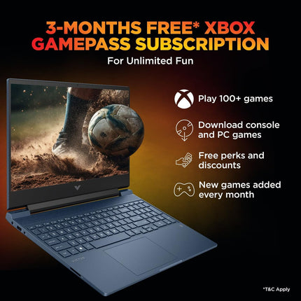 HP Smartchoice Victus, AMD Ryzen 7 7445HS 4GB NVIDIA GeForce RTX 2050 - (16 GB/512 GB SSD/Windows 11 Home) FHD, 144Hz, 300 nits, 15.6''/39.6cm, M365* Office24, Blue, 2.29kg,15-fb3122AX Gaming Laptop 