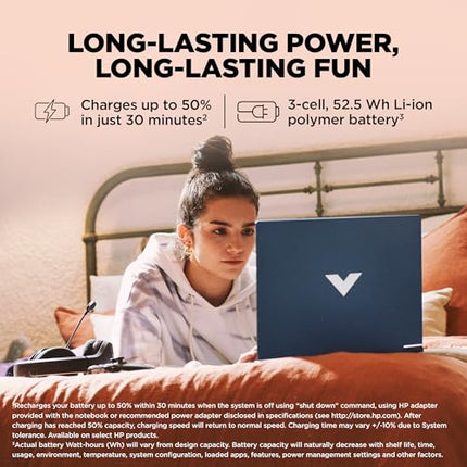 HP Smartchoice Victus, AMD Ryzen 7 7445HS, 6GB RTX 3050, 16GB DDR5(Upgradeable) 512GB SSD, FHD, 144Hz, 300 nits, 15.6''/39.6cm, Win 11, M365* Office24, Blue, 2.29kg, fb3134AX/3120ax, Gaming Laptop 