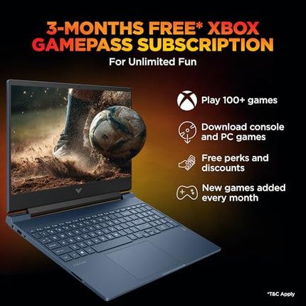 HP Smartchoice Victus, AMD Ryzen 7 7445HS, 6GB RTX 3050, 16GB DDR5(Upgradeable) 512GB SSD, FHD, 144Hz, 300 nits, 15.6''/39.6cm, Win 11, M365* Office24, Blue, 2.29kg, fb3134AX/3120ax, Gaming Laptop 