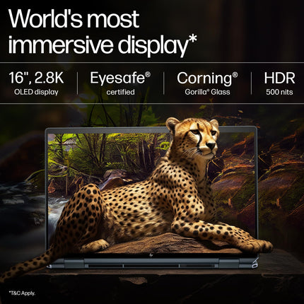 HP Spectre x360 AI Laptop, Intel Core Ultra 7 155H, 12 TOPS, 32GB LPDDR5x, 1TB SSD (Win11, Office21, Blue, 1.9kg), Touchscreen, 2.8K, OLED, 16-inch(40.6cm), Intel Arc graphics, 9MP IR camera, aa0664TX 