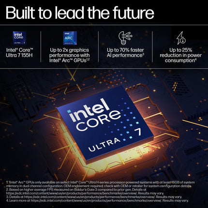 HP Spectre x360 AI Laptop, Intel Core Ultra 7 155H, 12 TOPS, 32GB LPDDR5x, 1TB SSD (Win11, Office21, Blue, 1.9kg), Touchscreen, 2.8K, OLED, 16-inch(40.6cm), Intel Arc graphics, 9MP IR camera, aa0664TX 