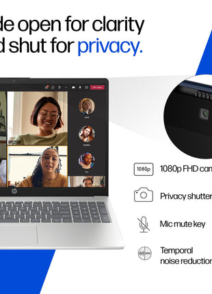 HP 15,Intel Ultra 5 125H (16GB DDR5, 1TB SSD) FHD, IPS, 15.6''/39.6cm, Win11, M365 Basic(1yr)*Office24, Silver, 1.65kg, fd1354TU, Intel Arc Graphics, FHD Camera w/Shutter, AI Powered Laptop 