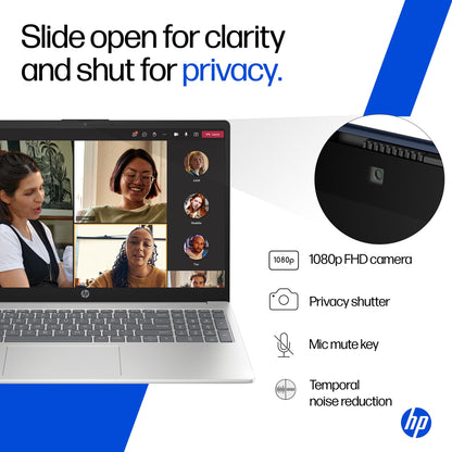 HP 15,Intel Ultra 5 125H (16GB DDR5, 1TB SSD) FHD, IPS, 15.6''/39.6cm, Win11, M365 Basic(1yr)*Office24, Silver, 1.65kg, fd1354TU, Intel Arc Graphics, FHD Camera w/Shutter, AI Powered Laptop 