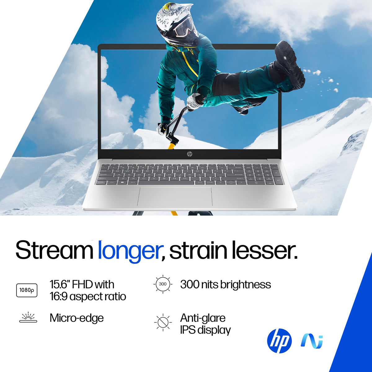 HP 15,Intel Ultra 5 125H (16GB DDR5, 1TB SSD) FHD, IPS, 15.6''/39.6cm, Win11, M365 Basic(1yr)*Office24, Silver, 1.65kg, fd1354TU, Intel Arc Graphics, FHD Camera w/Shutter, AI Powered Laptop 