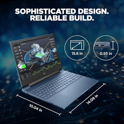 HP Victus, 12th Gen Intel Core i5-12450H, 4GB NVIDIA GeForce RTX 3050 Gaming Laptop (16GB RAM, 1TB SSD) 144Hz, IPS 15.6"/39.6cm, Win 11, MS Office 2021, Blue, 2.3Kg, Enhanced Cooling, fa1388TX 