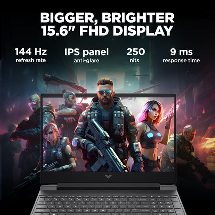 HP Victus, 13th Gen Intel Core i5-13420H, 6GB RTX 4050 Gaming Laptop (16GB DDR4, 512GB SSD) 144Hz,300 nits,IPS, 15.6''/39.6cm, FHD, Win11, Office24, Mica Silver, 2,29kg, Backlit Kb,HD Camera,fa2701TX 