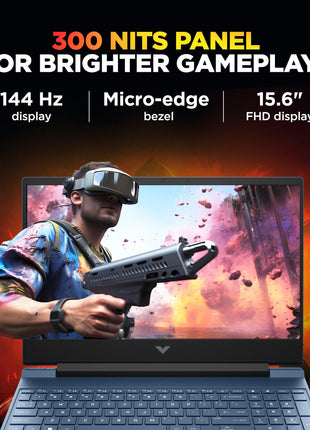 HP Smartchoice Victus, AMD Ryzen 7 7445HS, 6GB RTX 3050, 16GB DDR5(Upgradeable) 512GB SSD, FHD, 144Hz, 300 nits, 15.6''/39.6cm, Win 11, M365* Office24, Blue, 2.29kg, fb3134AX/3120ax, Gaming Laptop 