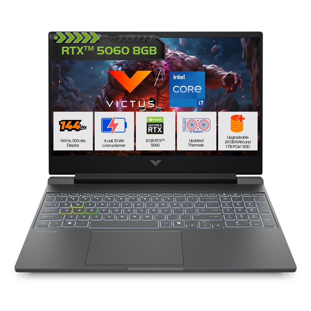 HP Victus 15.6 Inch Gaming Laptop I7 13620H 24GB DDR5 1TB NVMe RTX 5060 144 Hz Mica Silver