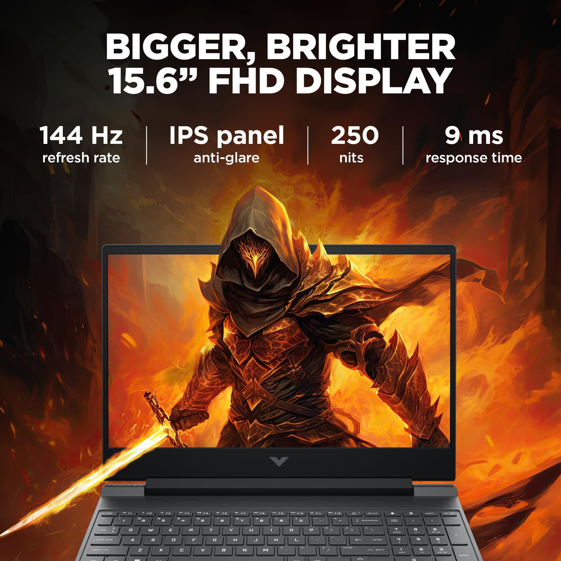 HP Victus, 13th Gen Intel Core i7-13620H, 6GB NVIDIA RTX 4050, 16GB DDR6, 1TB SSD (Win11, Office21, Silver, 2.3kg) 144Hz, IPS, 15.6-inch(39.6cm) Flicker-Free Gaming Laptop, Enhanced Cooling, fa1332TX 