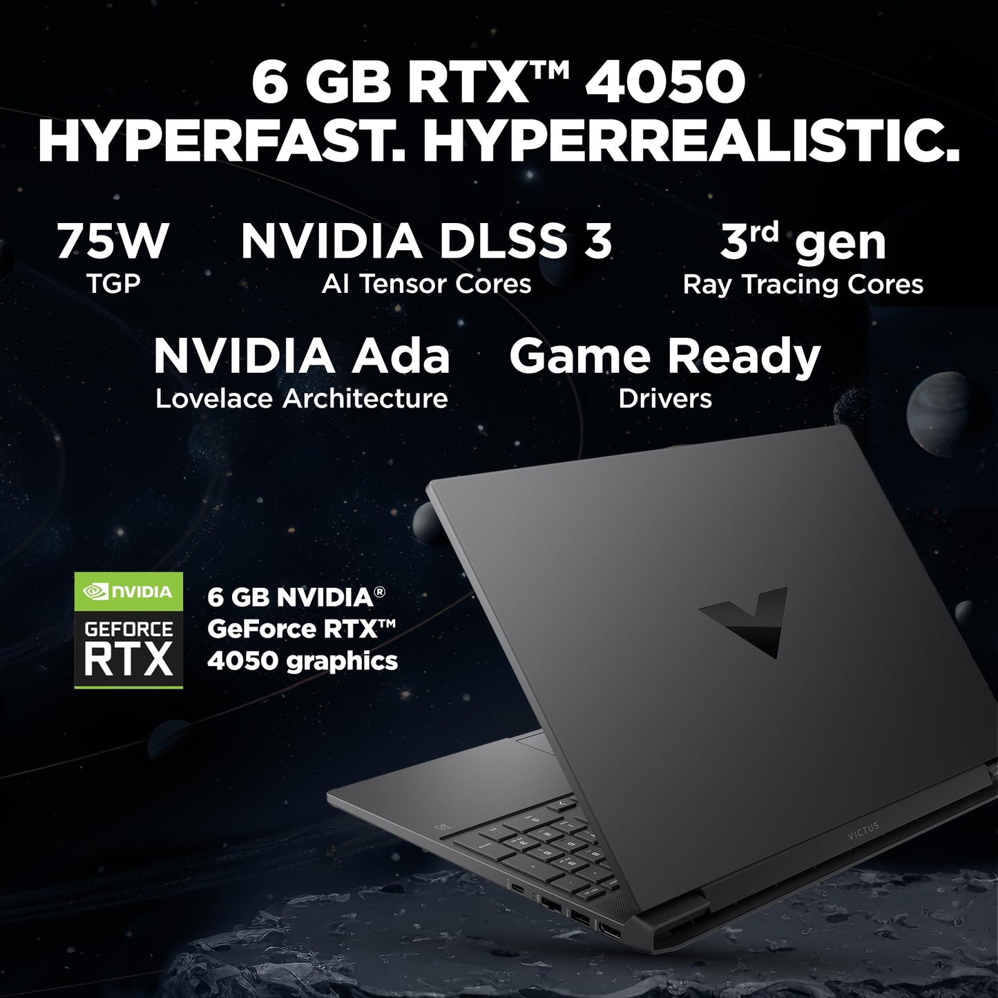HP Victus, 13th Gen Intel Core i5-13420H, 6GB RTX 4050 Gaming Laptop (16GB DDR4, 512GB SSD) 144Hz,300 nits,IPS, 15.6''/39.6cm, FHD, Win11, Office24, Mica Silver, 2,29kg, Backlit Kb,HD Camera,fa2701TX 