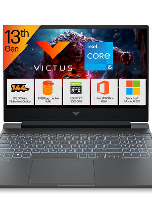 HP Victus, 13th Gen Intel Core i5-13420H, 6GB RTX 3050, 16GB DDR4(Upgradeable) 512GB SSD, FHD, 144Hz, 300 nits, IPS, 15.6''/39.6cm, Win11, M365* Office24, Mica Silver, 2.3kg, fa2700TX, Gaming Laptop 