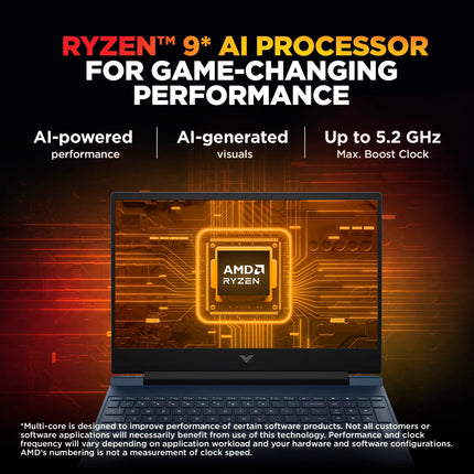 HP Victus, AMD Ryzen 9-8945HS, 8GB RTX 4060, 16GB RAM (Upgradeable) 1TB SSD, 144Hz, 300nits, IPS, FHD, 15.6"/39.6cm, Win11, M365* Office 24, Blue, 2.29Kg, Backlit, fb3025AX, AI Gaming Laptop 