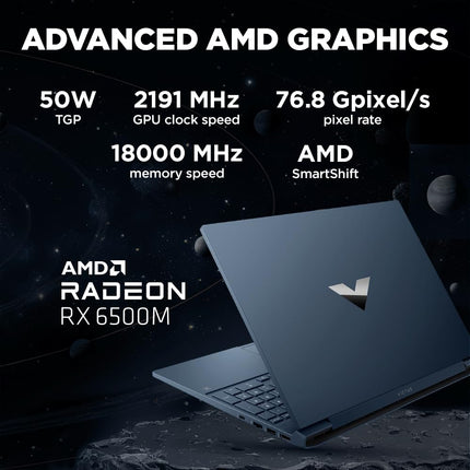 HP Victus Gaming Laptop, AMD Ryzen 5 5600H, AMD 4GB Radeon RX 6500M Graphics, 15.6-inch (39.6 cm), FHD, IPS, 8GB DDR4, 512GB SSD, Backlit KB, B&O (Win 11, Blue, 2.29 kg), fb0147AX, fb0184ax 