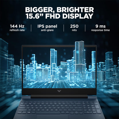 HP Victus, 12th Gen Intel Core i5-12450H, 4GB NVIDIA GeForce RTX 3050 Gaming Laptop (16GB RAM, 1TB SSD) 144Hz, IPS 15.6"/39.6cm, Win 11, MS Office 2021, Blue, 2.3Kg, Enhanced Cooling, fa1388TX 