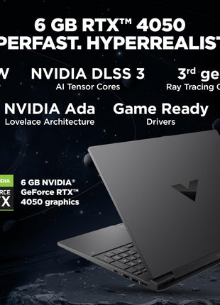 HP Victus, 13th Gen Intel Core i5-13420H, 6GB RTX 4050 Gaming Laptop (16GB DDR4, 512GB SSD) 144Hz, IPS, 15.6"/39.6cm, Flicker-Free, Win 11, Office 21, Mica Silver, 2.29kg, Enhanced Cooling, fa1279TX 