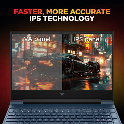 HP Victus, AMD Ryzen 5 8645HS, 6GB RTX 3050 Gaming Laptop (16GB DDR5, 512GB SSD),144Hz,300 nits,IPS, 15.6''/39.6cm, FHD, Win11, Office 24, Blue, 2,29kg, Backlit Kb,HD Camera, fb3012AX 